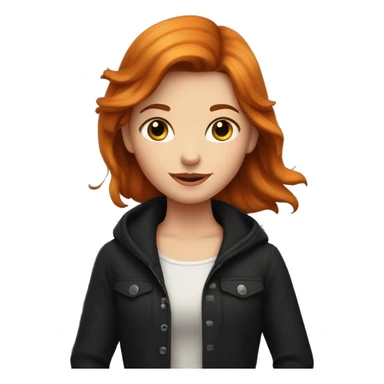 Fille rousse avec chat noir  sticker