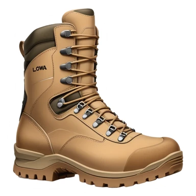 Lowa military tactical hiking boots in tan color sticker