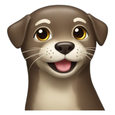 Un loutre sur un chien sticker