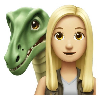 Blonde girl with Brachiosaurus sticker