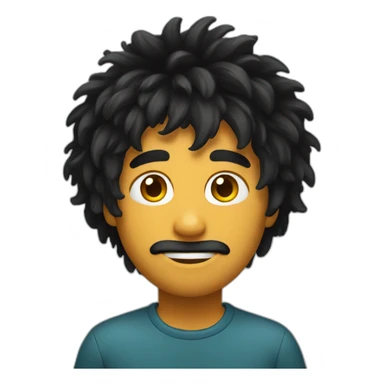 black shaggy hair sticker