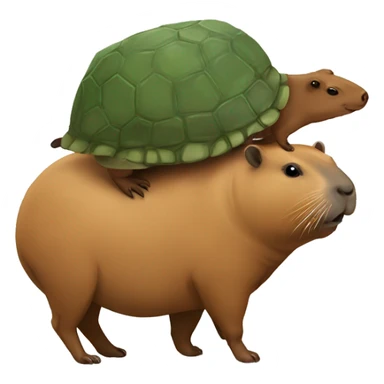 Capybara with a turtle in her back  sticker