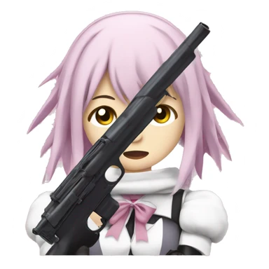 Homura from Madoka with a gun  sticker