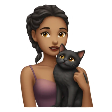hot brunettw girl kiss cat sticker