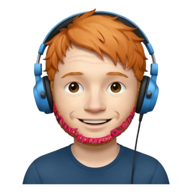 ed sherran wearing headphones sticker