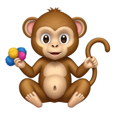 monkey with pom pom’s sticker