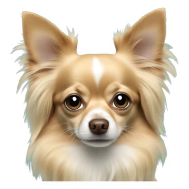 turquoise long-haired chihuahua face sticker