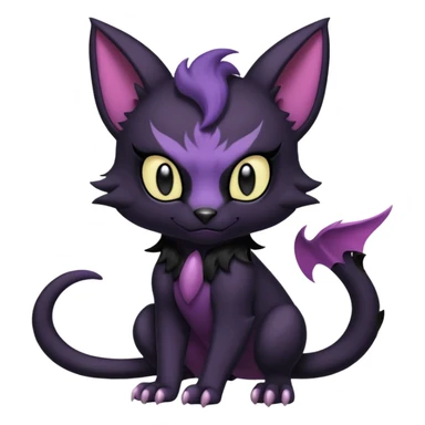 Black batty vampiric scary spooky dark dusky gloomy cute handsome beautiful pretty Liepard-Noibat-Delcatty-Pokémon-fusion sticker