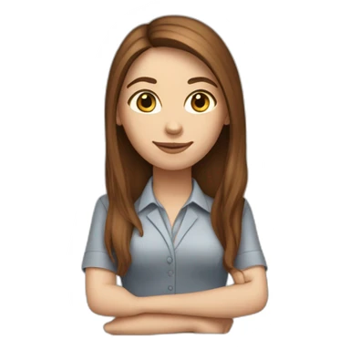 white-girl-with-long-brown-hair-office worker sticker