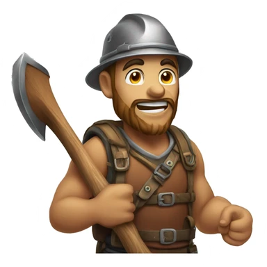 hapy mountainer with axe sticker