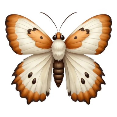 White fluffy moth sticker