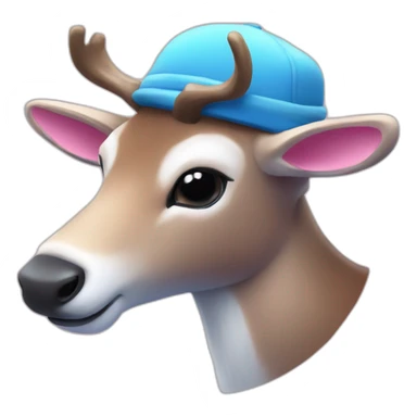 humanoid-reindeer-with-blue-nose-pink-hat-chibbi sticker