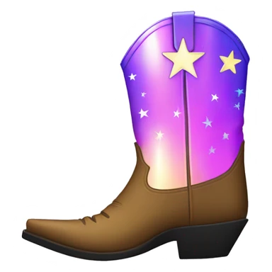 Iridescent cowboy boots stars sticker