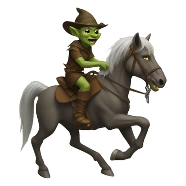 Goblin riding a horse sticker