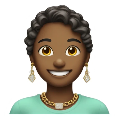 smiling girl with jewelry and braces  sticker