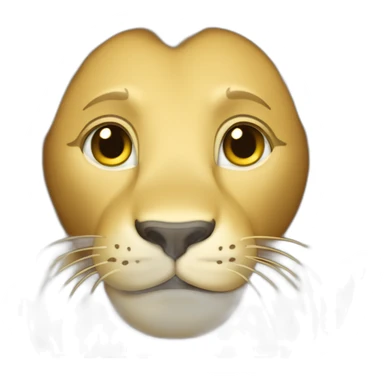 happyBlonde lion with slightly bald forehead sticker