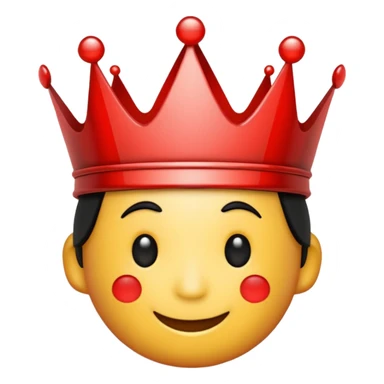 2D emoji, black crown, glowing red stripes in random pattern sticker