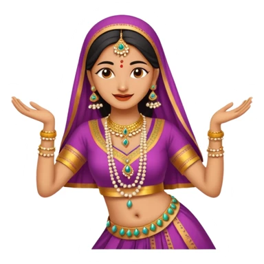 Indian woman in traditional clothes dances.  format portrait sticker