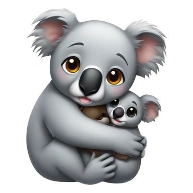 Koala hugging a puppy sticker