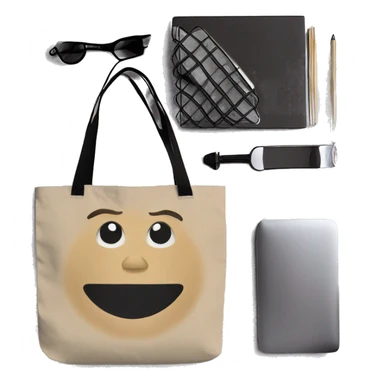 Beige tote bag sticker