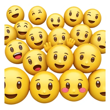 3d yellow emojis with multiple emotions sticker