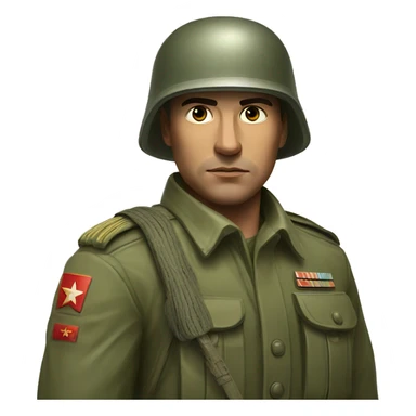realistic ussr soldier serious with military takes sticker