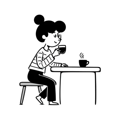 a girl drinking coffee sticker
