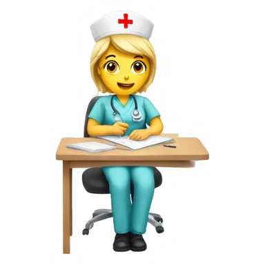 nurse taking an exam sticker