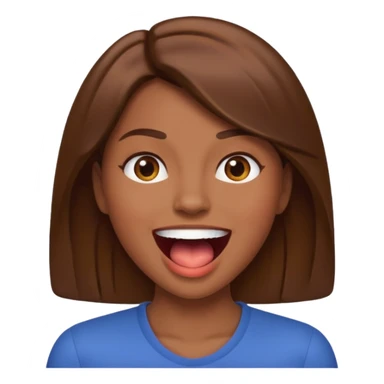 Woman brown hair with mouth open sticker
