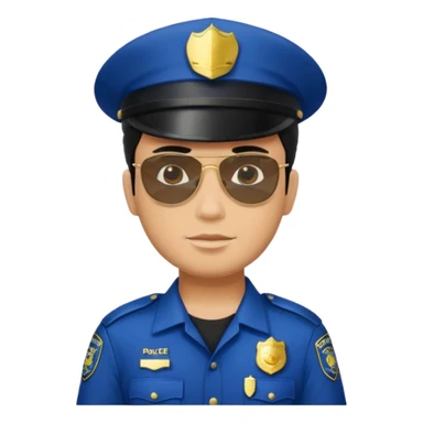 man police with hair style and hats and sun glasses black dress sticker