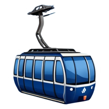 create a cablecar emoji in winter with the logo of Bergbahnen Adelboden Lenk. make it navy dark blue. and add the words: Lenk  sticker
