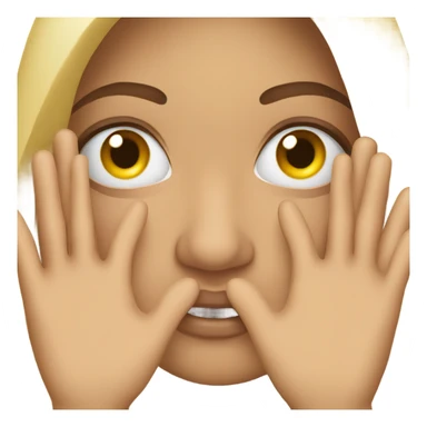 Woman peeking out from hands in front of eyes sticker