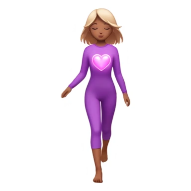 
A small figure walks across a glowing bridge, holding soft pink and purple orbs in each hand—symbolizing compassion and forgiveness. A gentle heart aura trails behind them, showing healing in motion. sticker