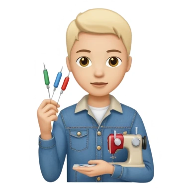 a creative clothing maker with a jeans  sticker