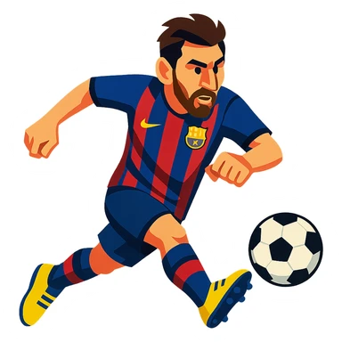 vibrant toon style Messi in dynamic action pose sticker