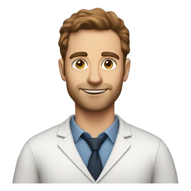 30-yo white male professor, beardless, with brown hair and eyes sticker