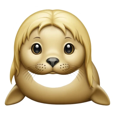 Seal with long blonde hair sticker