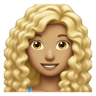 blonde girl blonde long curly hair winking sticker