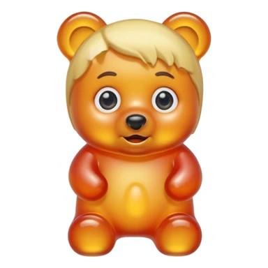 gummy bear with eyes and blond hair sticker