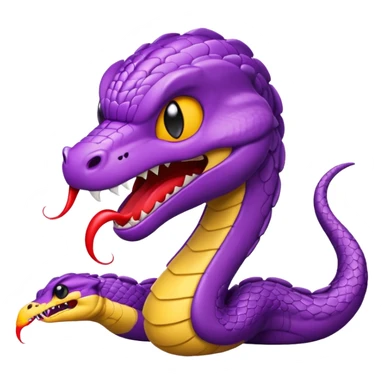  i want a animated emoji with the text "'Lil Viper Mad" with an angry but cute little purple viper spitting sticker