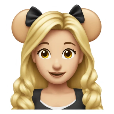 Minnie ears on girl with long blonde hair sticker