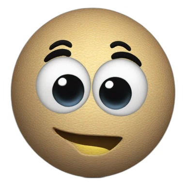 3d sphere with a cartoon expressionless skin texture with big playful eyes sticker