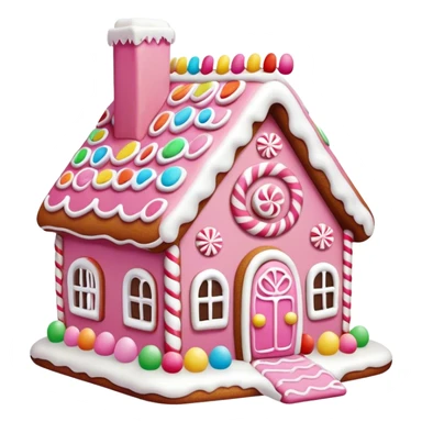 A pink gingerbread house sticker