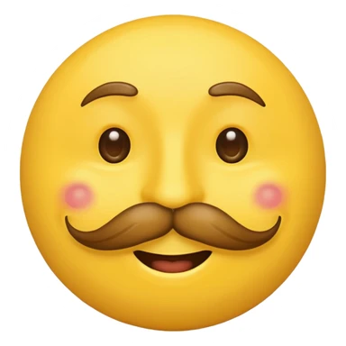 Mustache on a normal  yellow smiley  sticker