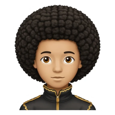 Black seventeen with a afro haircut sticker