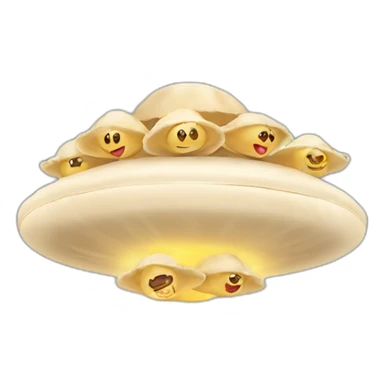 Flying UFO with dumplings sticker
