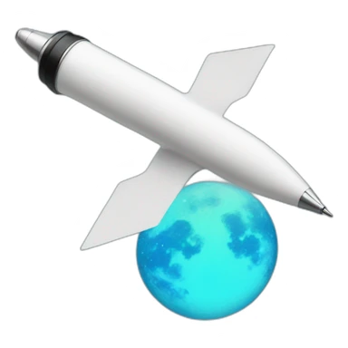 a pen flying in space sticker