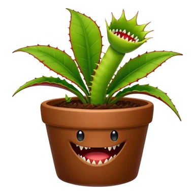 Venus Flytrap Plant in a brown cute pot sticker