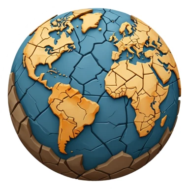 cracked earth representing tectonic plates, simple, earth tones emoji sticker