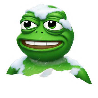 pepe the frog covered in snow sticker
